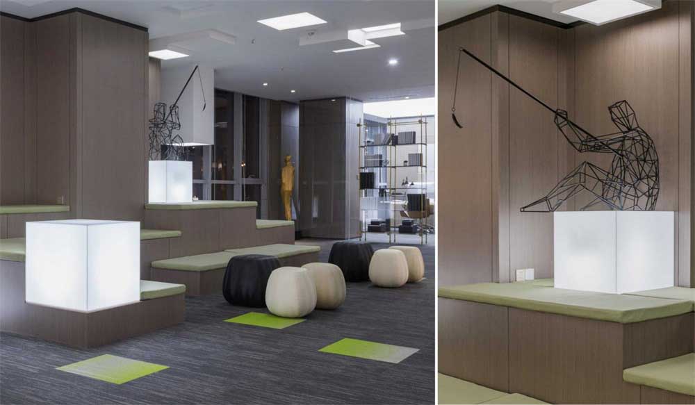 深圳市福田區(qū)車公廟現(xiàn)代輕奢辦公室設(shè)計裝修休息區(qū)