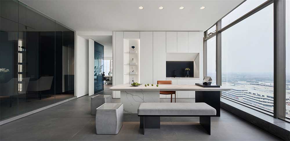 深圳龍崗區(qū)輕奢簡(jiǎn)約辦公室設(shè)計(jì)裝修-休息區(qū)