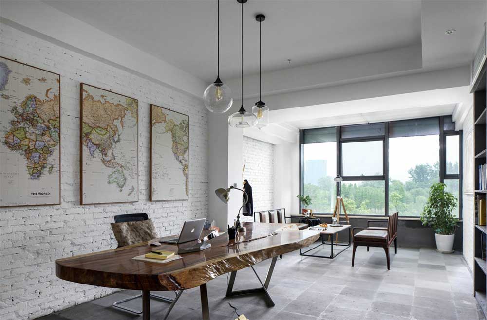 深圳南山香江金融中心工業(yè)風(fēng)辦公室裝修設(shè)計(jì)案例經(jīng)理辦公室