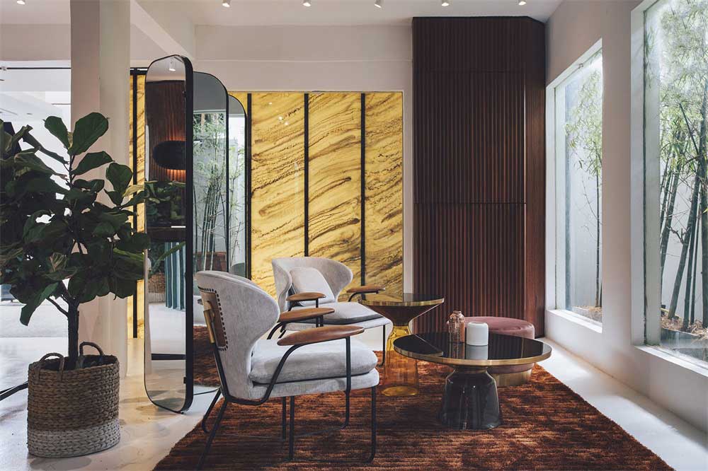 深圳市龍崗800平輕奢風(fēng)辦公室裝修接待區(qū)