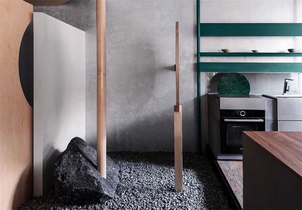 深圳市羅湖1600平原木風(fēng)辦公室裝修設(shè)計(jì)吧臺(tái)區(qū)