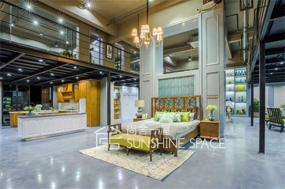 深圳南山簡歐風格家具展廳裝修設計案例臥室家具陳列區(qū) 深圳南山簡歐風格家具展廳裝修設計案例臥室家具陳列區(qū)