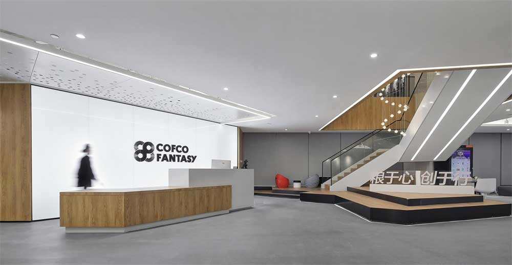 深圳寶安區(qū)現(xiàn)代風格高級辦公室設計裝修-前臺
