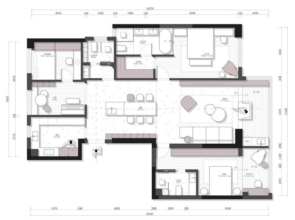 平面設(shè)計(jì)效果圖全屋定制大平層