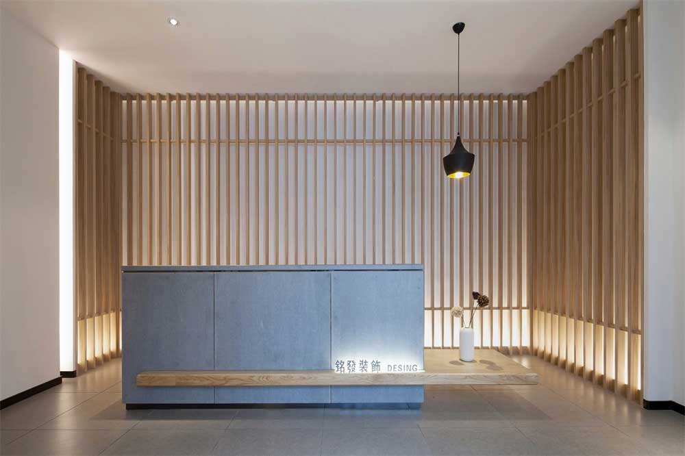 深圳羅湖鴻昌廣場(chǎng)新中式風(fēng)格辦公室裝修設(shè)計(jì)案例前臺(tái)