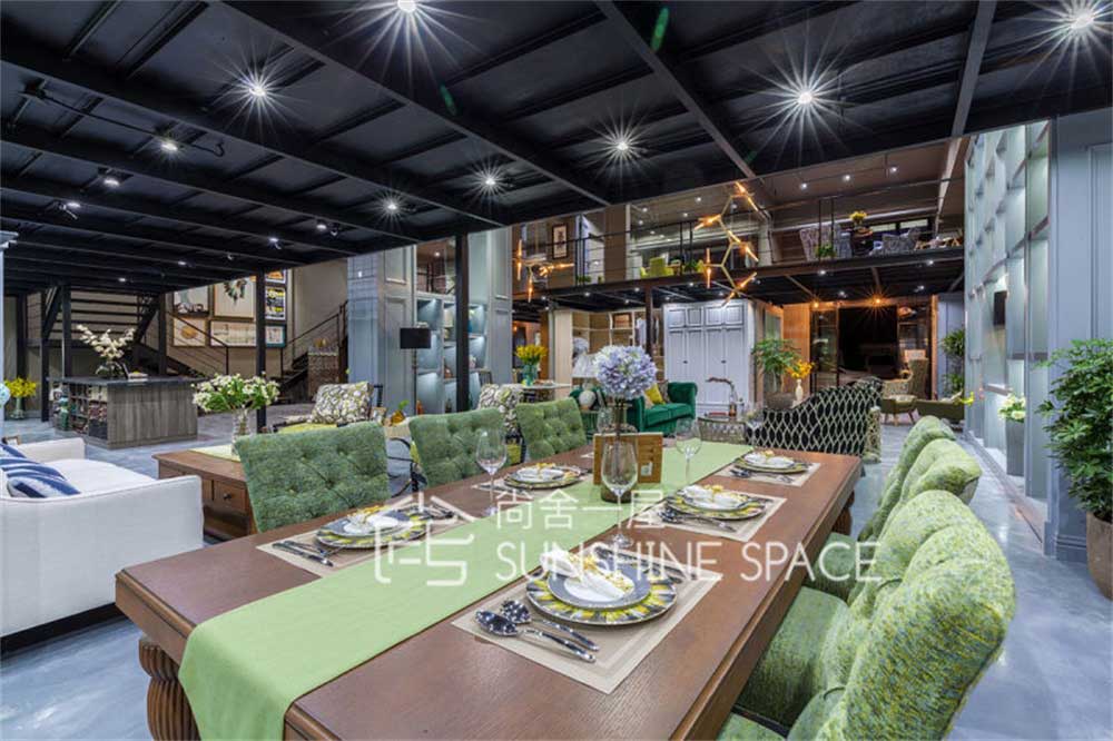 深圳南山簡歐風格家具展廳裝修設計案例客餐廳家具陳列區(qū) 深圳南山簡歐風格家具展廳裝修設計案例客餐廳家具陳列區(qū)