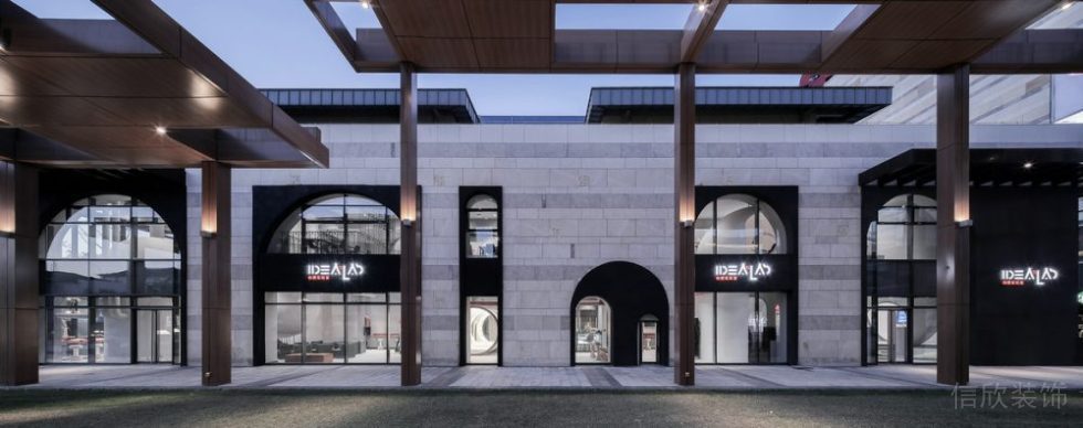 辦公室過(guò)道金屬鏤空天花幾何線條造型裝修法式窗戶設(shè)計(jì)圖