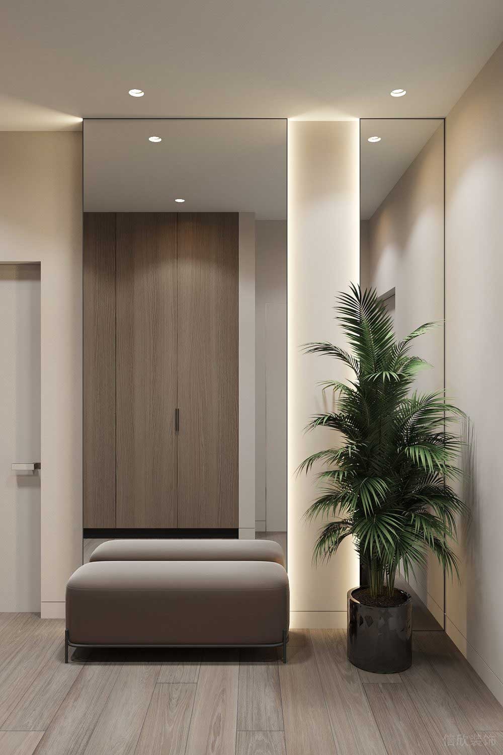 燈飾設計更衣室裝修店鋪休息區(qū)效果圖暖光燈鏡面裝修