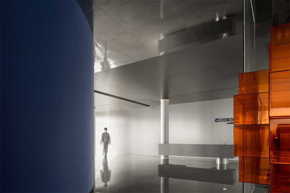 深圳福田800平方現(xiàn)代簡(jiǎn)約風(fēng)格辦公室裝修前廳接待區(qū)