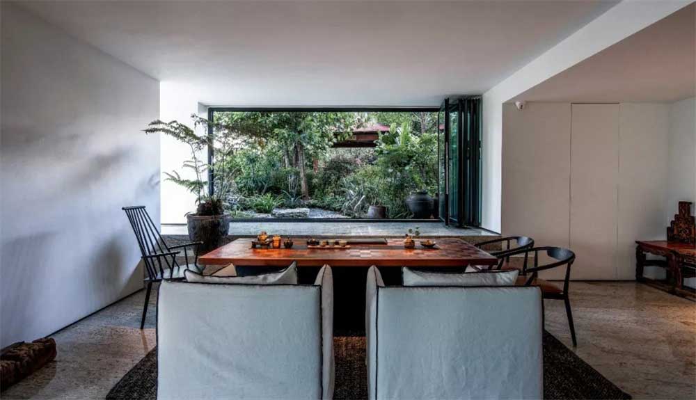 深圳市龍華1200平新中式風(fēng)辦公室裝修接待區(qū)