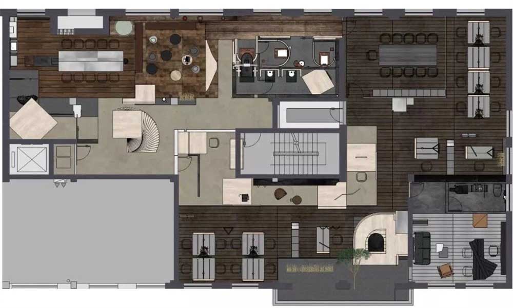深圳市羅湖1600平原木風(fēng)辦公室裝修設(shè)計(jì)平面布置圖