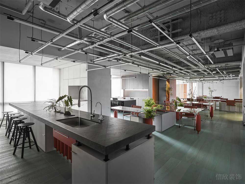 深圳市寶安區(qū)工業(yè)風(fēng)辦公室設(shè)計(jì)裝修水吧臺(tái)