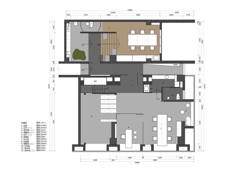 深圳市南山1000平新中式設(shè)計(jì)機(jī)構(gòu)裝修平面布置圖 深圳市南山1000平新中式設(shè)計(jì)機(jī)構(gòu)裝修平面布置圖