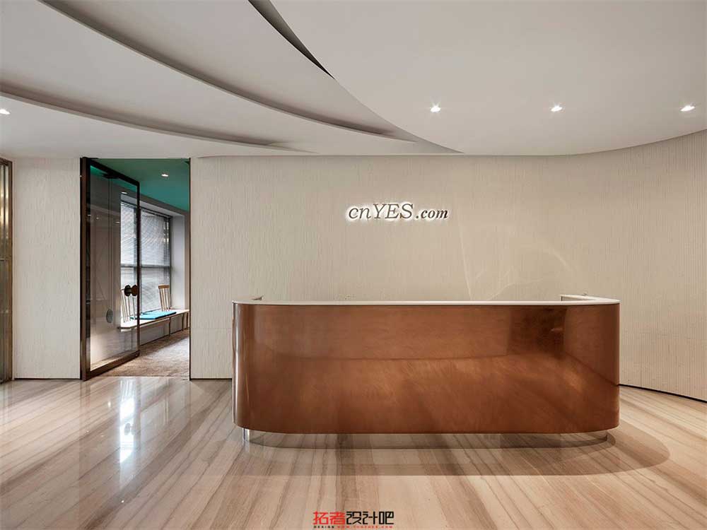 深圳龍華信利康樂創(chuàng)薈大廈簡約風(fēng)格辦公室裝修設(shè)計案例前臺服務(wù)區(qū)