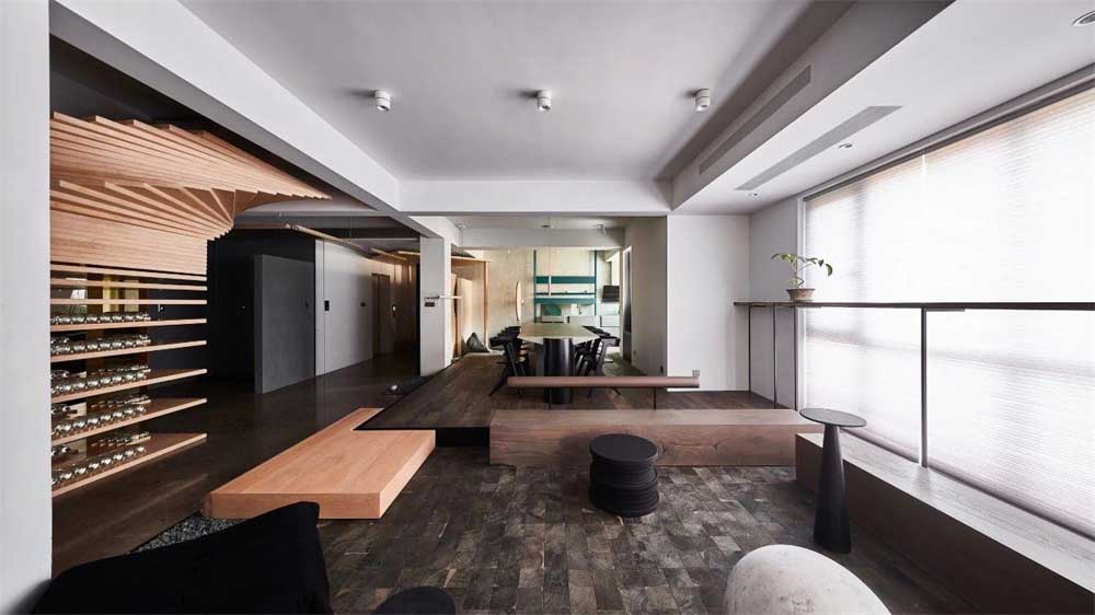 深圳市羅湖1600平原木風(fēng)辦公室裝修設(shè)計(jì)接待區(qū)