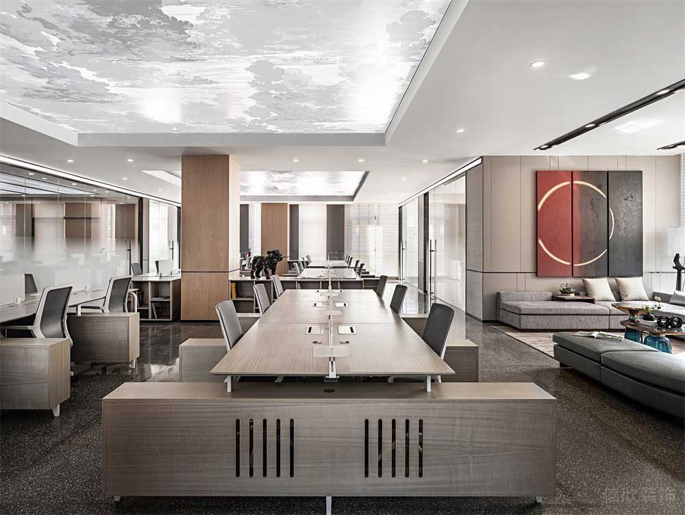 深圳市羅湖區(qū)現(xiàn)代日式風(fēng)格辦公室辦公區(qū)