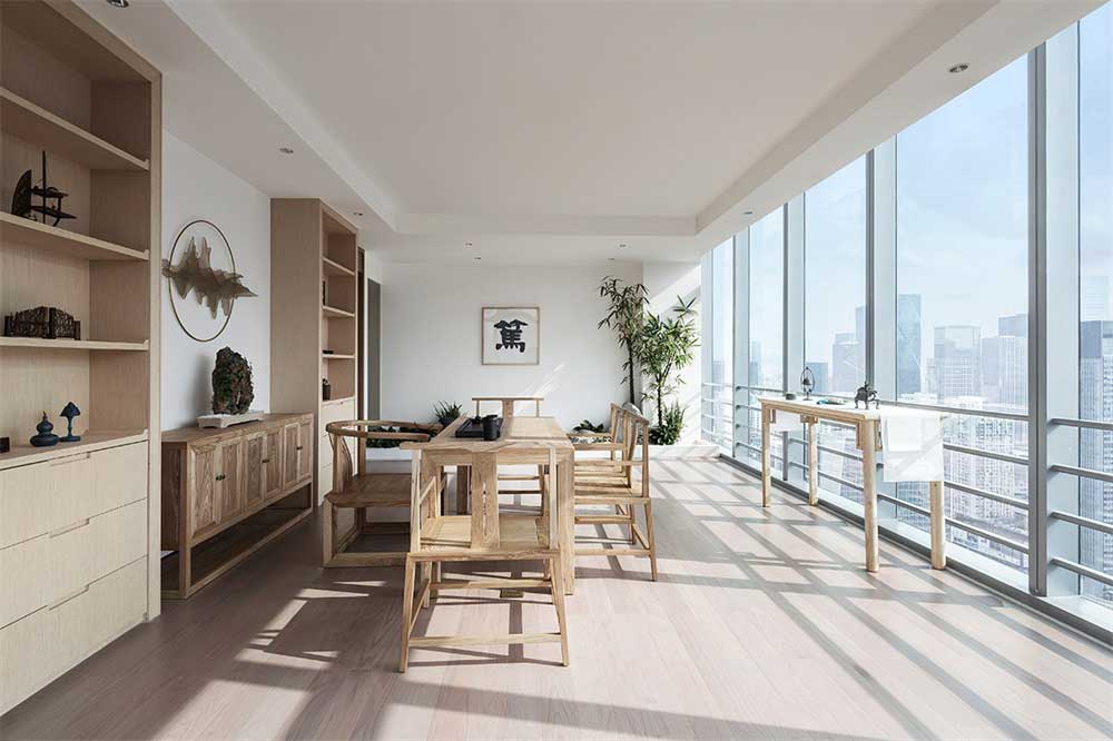 深圳市寶安1000平國(guó)中創(chuàng)投辦公室裝修洽談區(qū)