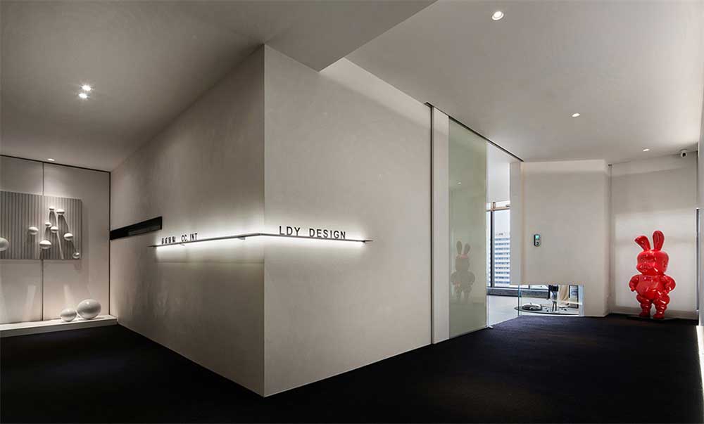 深圳龍崗區(qū)輕奢簡(jiǎn)約辦公室設(shè)計(jì)裝修-前廳過(guò)道