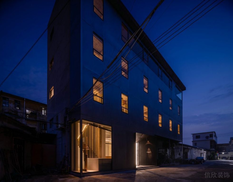 獨立辦公樓現(xiàn)代簡約風裝修暖色燈飾設(shè)計效果圖