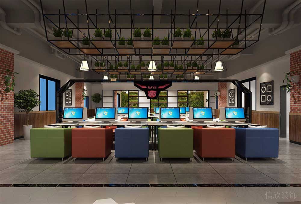 深圳福田區(qū)網咖裝修設計方案 公共上網區(qū)