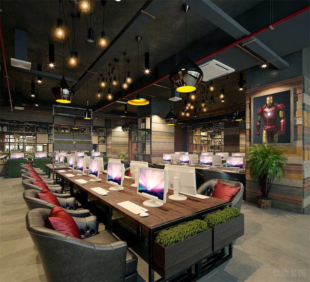 深圳龍崗區(qū)網(wǎng)咖裝修設(shè)計(jì) 游戲區(qū)