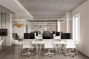 深圳羅湖500平方簡約風(fēng)格辦公室裝修辦公區(qū)效果圖