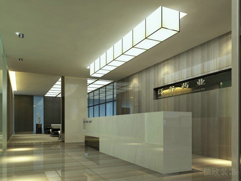 大堂裝修簡約風(fēng)效果圖天花燈飾效果