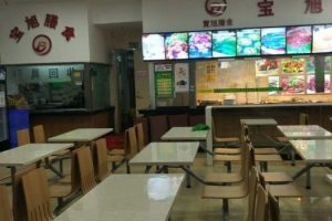 學(xué)校幼兒園飯?zhí)镁筒蛥^(qū)裝修設(shè)計(jì)木質(zhì)一體式設(shè)計(jì)桌椅安全設(shè)計(jì)