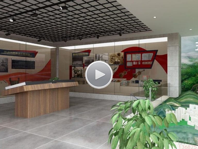 玻璃展柜裝修設(shè)計(jì)木飾面科學(xué)館效果圖