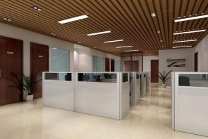 辦公區(qū)瓷磚地面雕花屏風(fēng)直線天花吊頂裝修設(shè)計(jì)圖