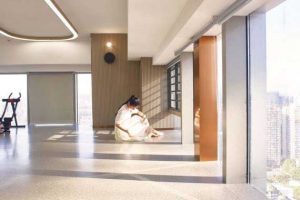 健身房木飾面墻面天花吊頂裝修設(shè)計(jì)效果圖