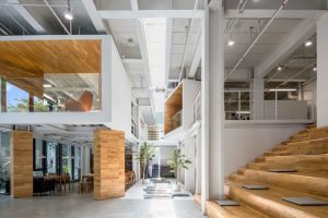 工業(yè)風(fēng)原木色臺(tái)階木飾面墻面裝修設(shè)計(jì)圖