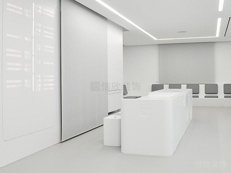 純白現(xiàn)代極簡(jiǎn)風(fēng)辦公室前臺(tái)區(qū)裝修效果圖
