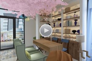 美甲工作室櫻花設(shè)計(jì)天花大理石地板按摩店裝修店鋪設(shè)計(jì)墻柜