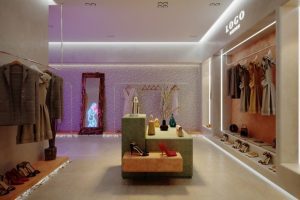 深圳市南山區(qū)后?，F(xiàn)代服裝專賣(mài)店裝修設(shè)計(jì)大廳