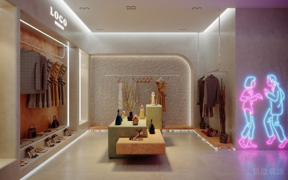 深圳市南山區(qū)后?，F代服裝專賣店裝修設計大廳