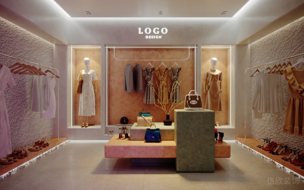 深圳市南山區(qū)后?，F代服裝專賣店裝修設計大廳