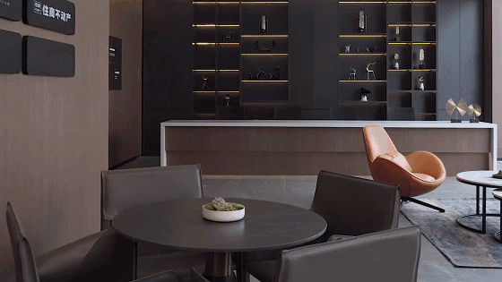 動態(tài)圖辦公室裝修休息區(qū)過道裝飾效果現(xiàn)代簡約風(fēng)裝修