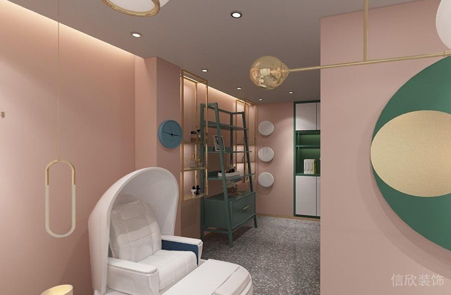 美萊美容店裝修設(shè)計(jì)綠色展架