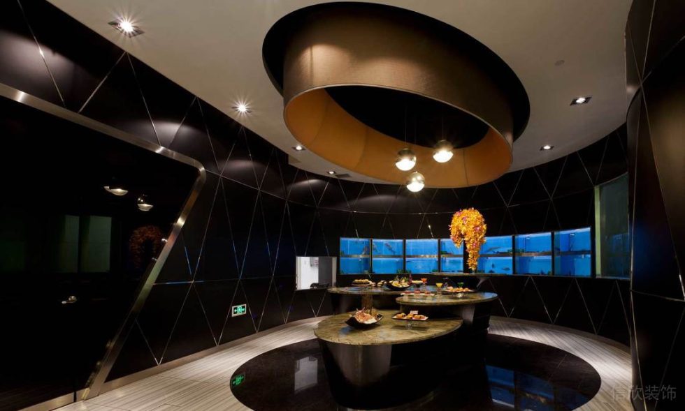 深圳寶安龍光世紀大廈簡約風格火鍋店裝修案例自助取餐區(qū)