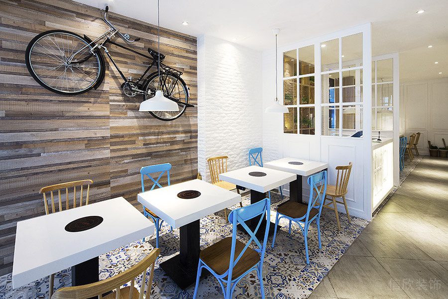 深圳光明龍光玖龍臺北歐風格火鍋店裝修案例木飾面背景墻 深圳光明龍光玖龍臺北歐風格火鍋店裝修案例木飾面背景墻