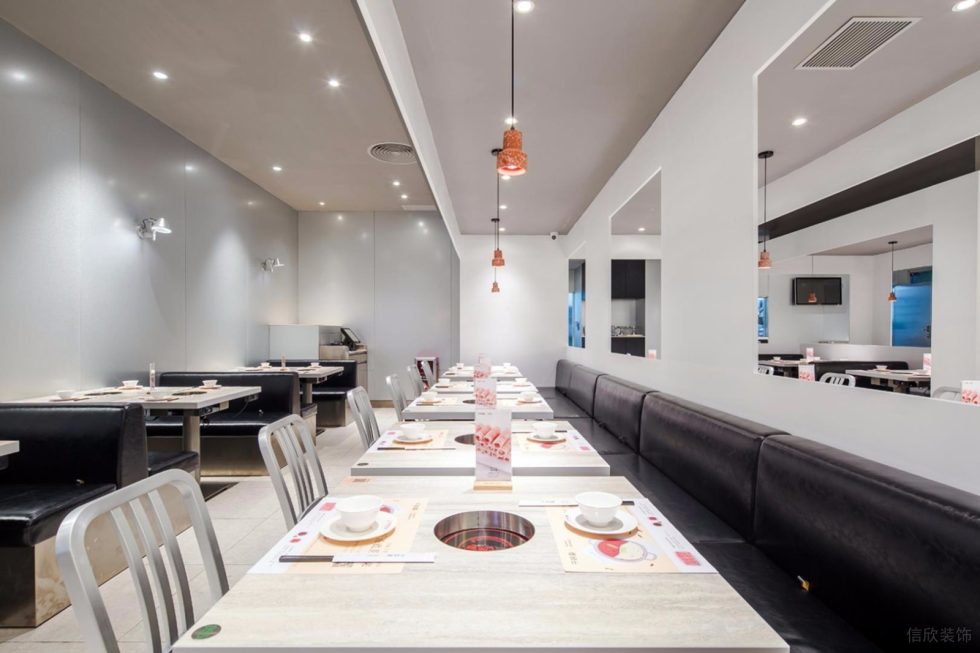 深圳龍崗金地龍城中央現(xiàn)代簡約風格火鍋店裝修案例大理石餐桌 深圳龍崗金地龍城中央現(xiàn)代簡約風格火鍋店裝修案例大理石餐桌