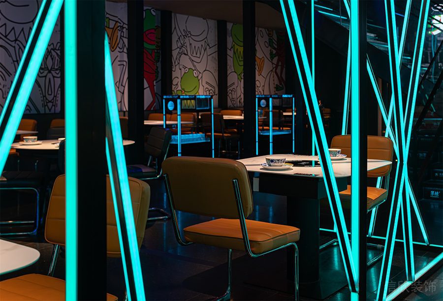深圳羅湖京基鳳凰印象現(xiàn)代風(fēng)格火鍋店裝修案例雙人用餐區(qū)