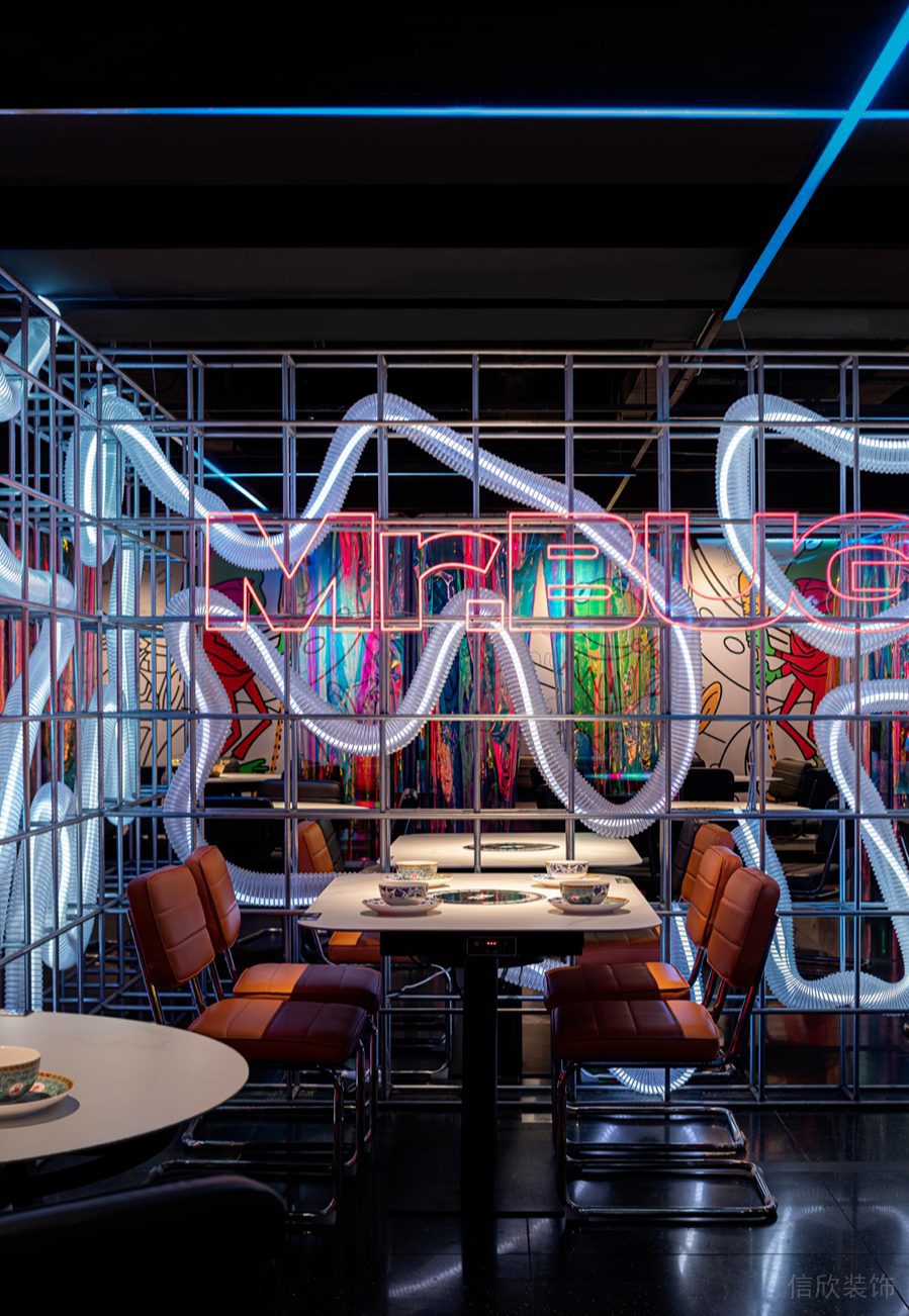 深圳羅湖京基鳳凰印象現(xiàn)代風(fēng)格火鍋店裝修案例四人用餐區(qū)