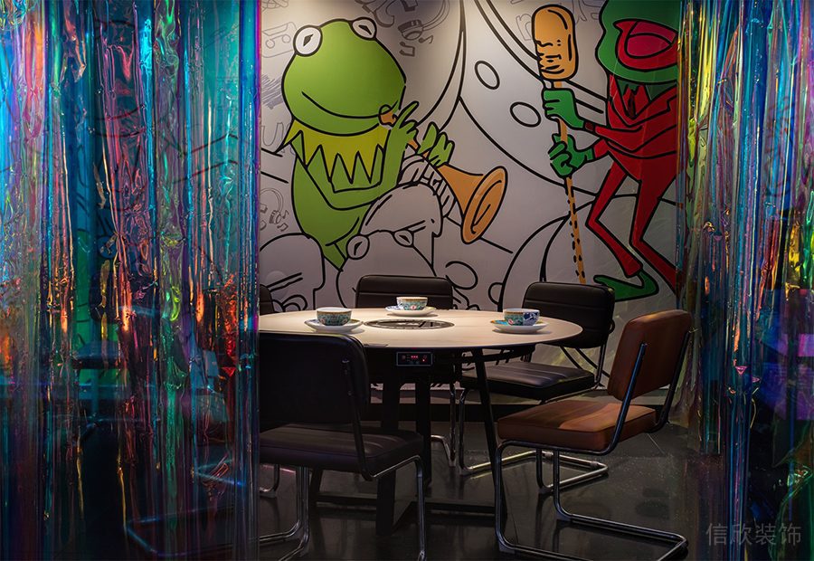 深圳羅湖京基鳳凰印象現(xiàn)代風(fēng)格火鍋店裝修案例包間