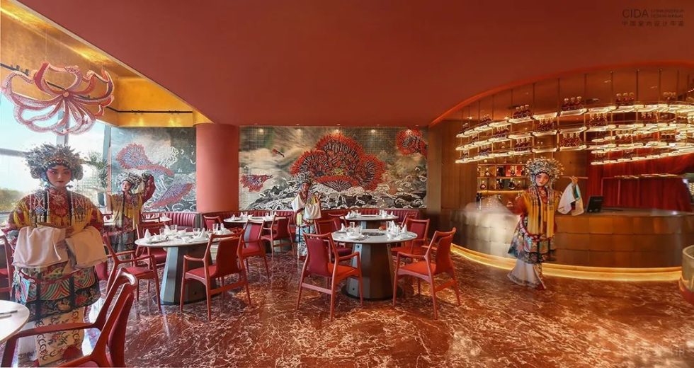 深圳南山輕奢新中式風(fēng)格火鍋店裝修案例大廳