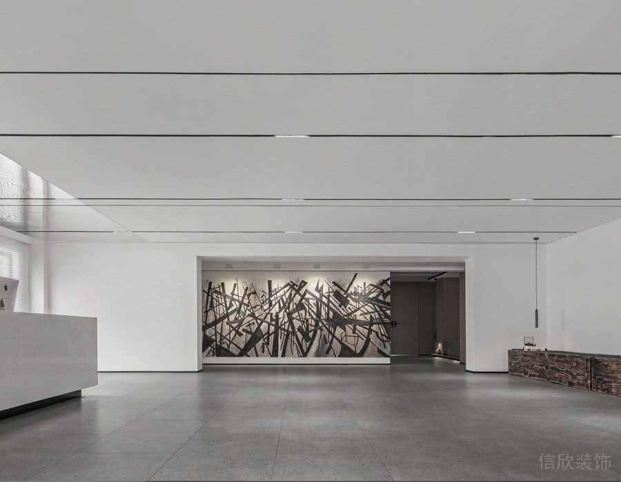 辦公室前臺(tái)接待區(qū)墻面抽象畫(huà)