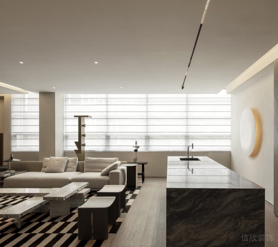 茶水區(qū)褐色大理石水吧臺