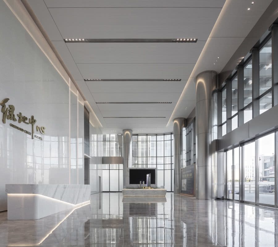 售樓處大廳大理石前臺(tái)地面