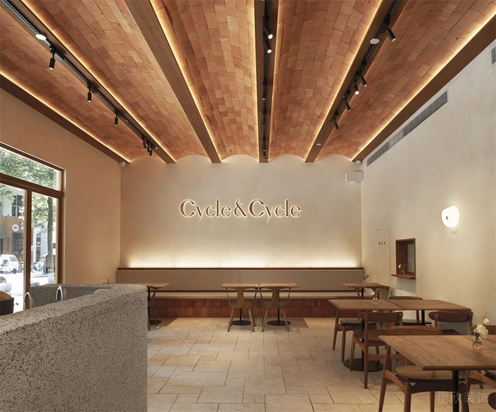 深圳寶安前海hop國際中心北歐風格面包店裝修案例卡座沙發(fā)